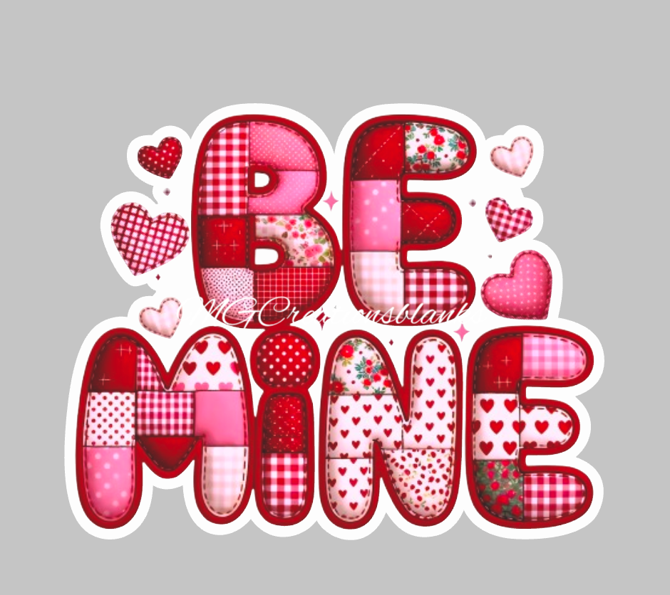 Be mine clear acrylic blanks for badge reels with matching vinyl decal, XOXO acrylic blank, Valentine craft blank, Be mine acrylic blank