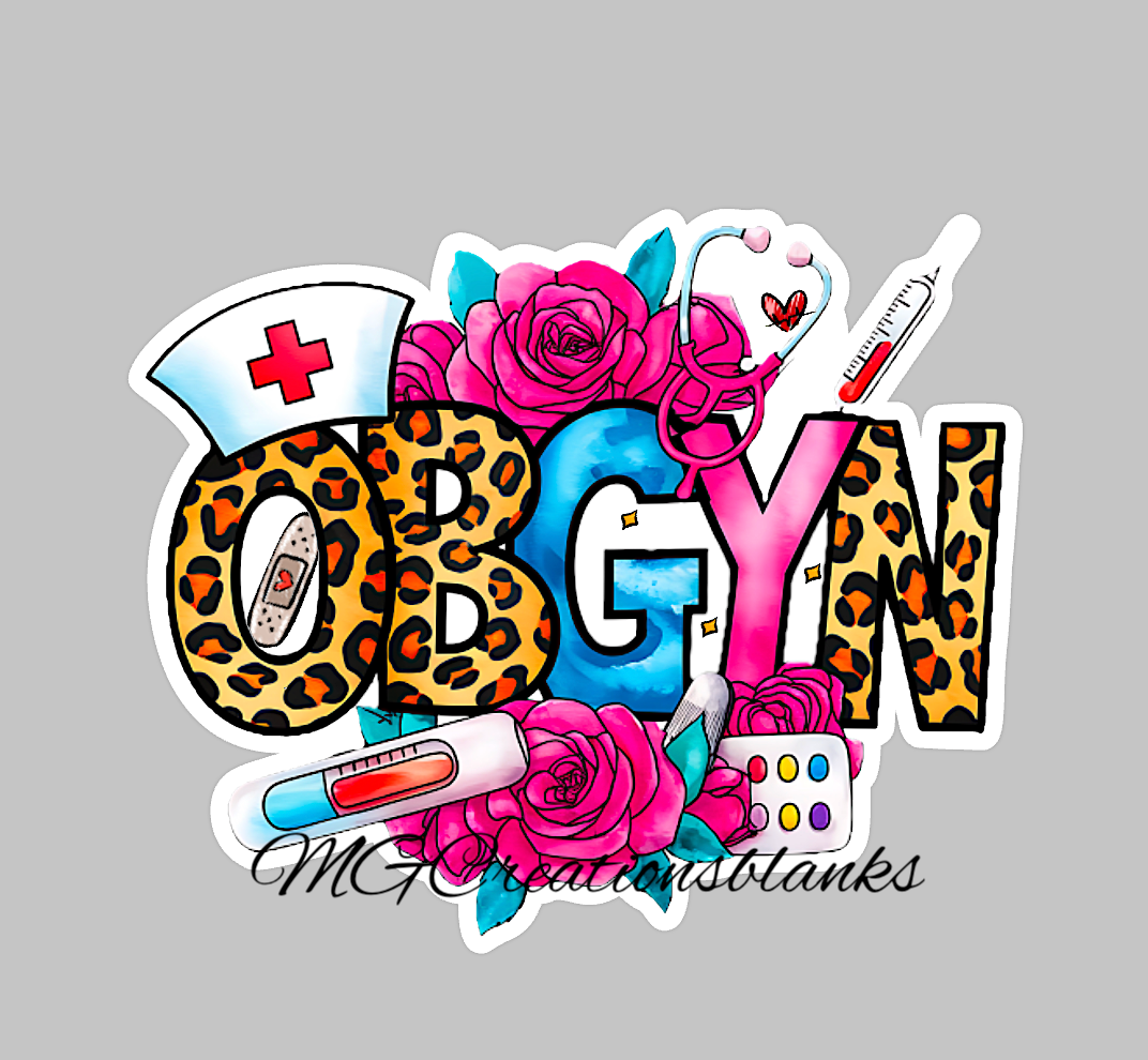OB-GYN acrylic blanks for badge reels & vinyl decal, Gynecologist acrylic blank, OBGYN acrylic badge reel supplies, OBGYN DIY craft blanks