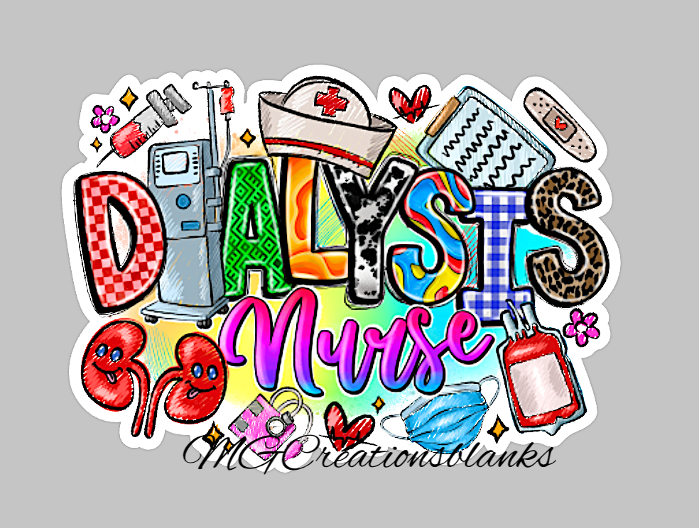 Dialysis Nurse acrylic blanks for badge reels & vinyl decal, Dialysis nurse acrylic blank, Nurse badge reel supplies, nurse DIY craft blank