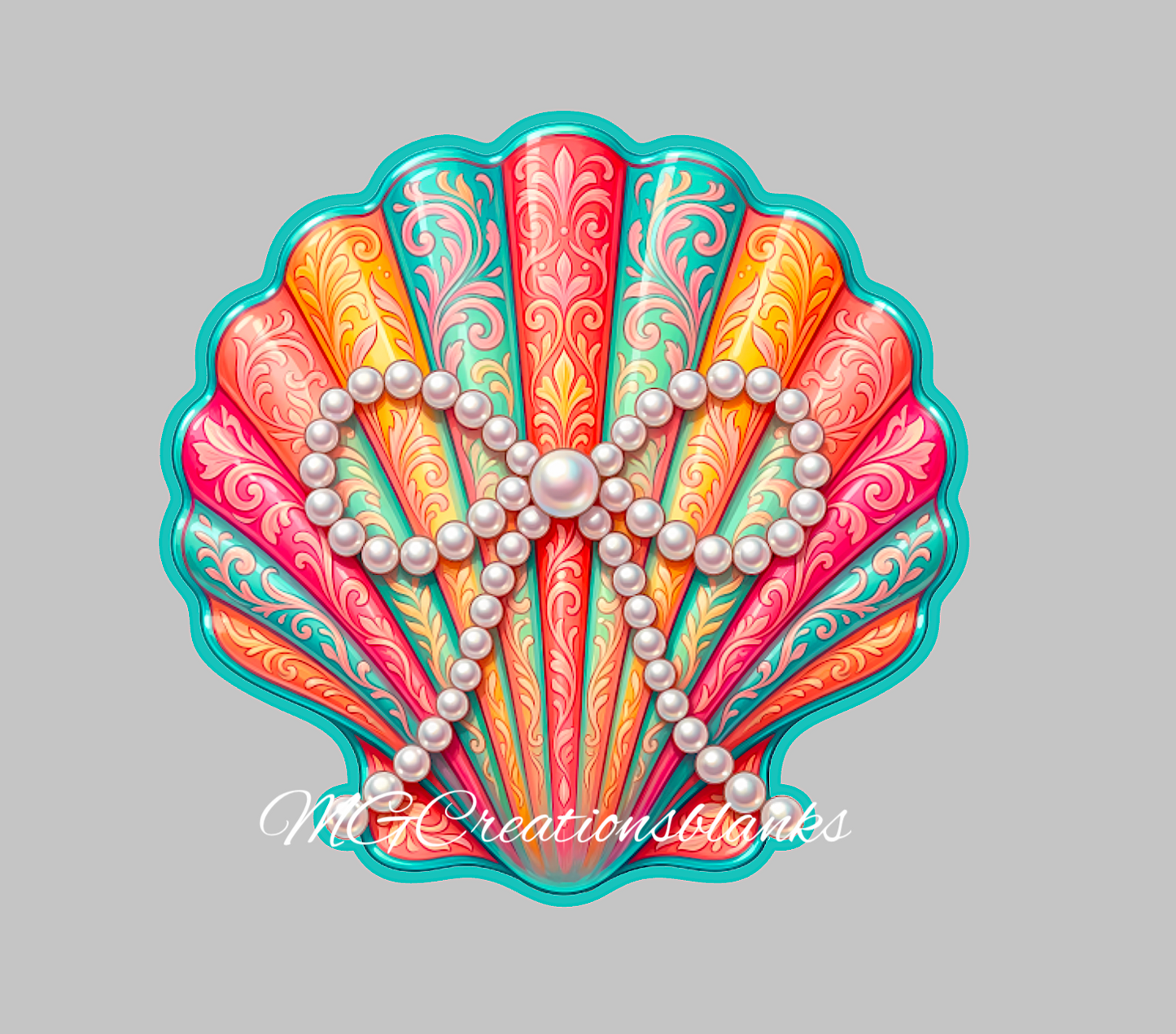 Summer Seashell acrylic blanks for badge reels & vinyl decal, summer seashell DIY craft blank, summer badge reel blank