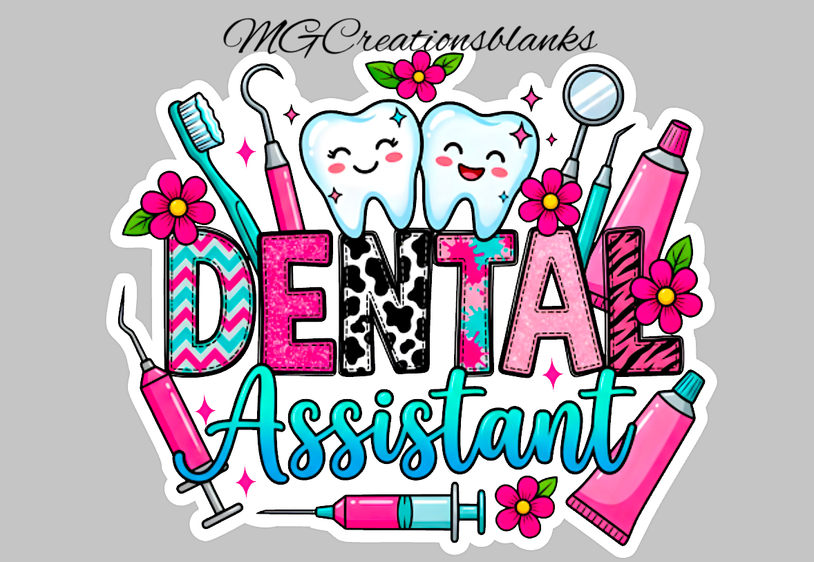 Dental assistant acrylic blanks for badge reels & vinyl decal, dental assistant DIY craft acrylic blank, Dental assistant badge reel supplies, Dental