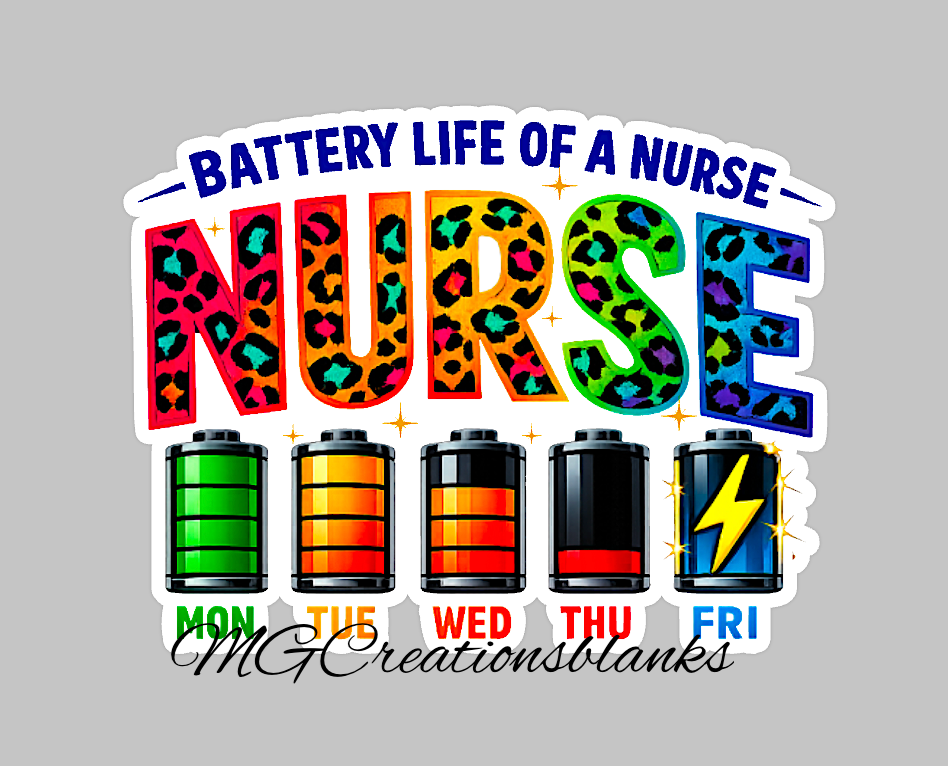 Nurse battery life acrylic blank for badge reels & vinyl decal, nurse acrylic blank, RN vinyl decal, RN DIY craft blank, nurse badge reel supplies, RN