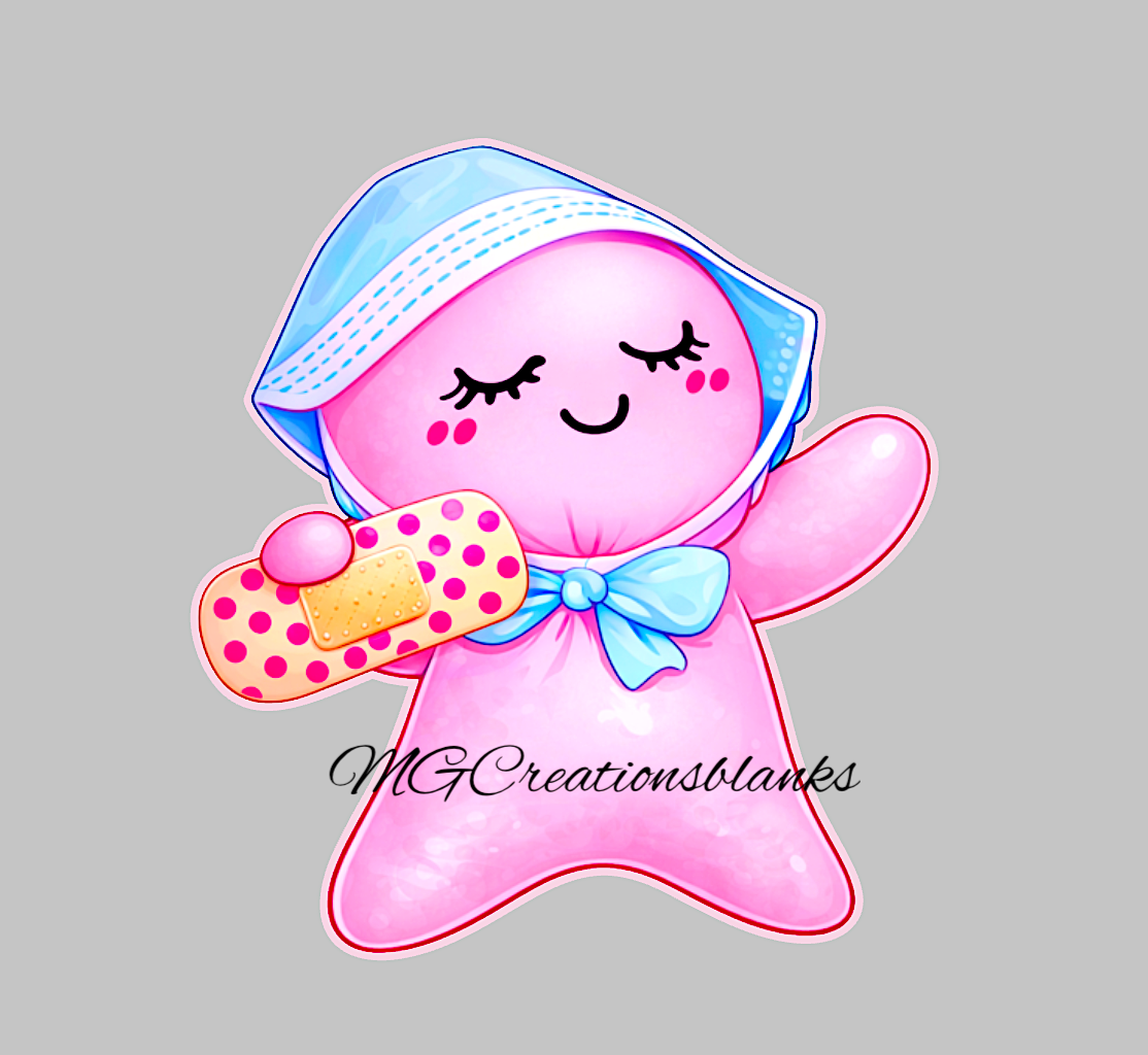 Glove people acrylic blank for badge reels & vinyl decal, nurse acrylic blank, RN craft acrylic, medical badge supplies, glove people, bandaid DIY blank