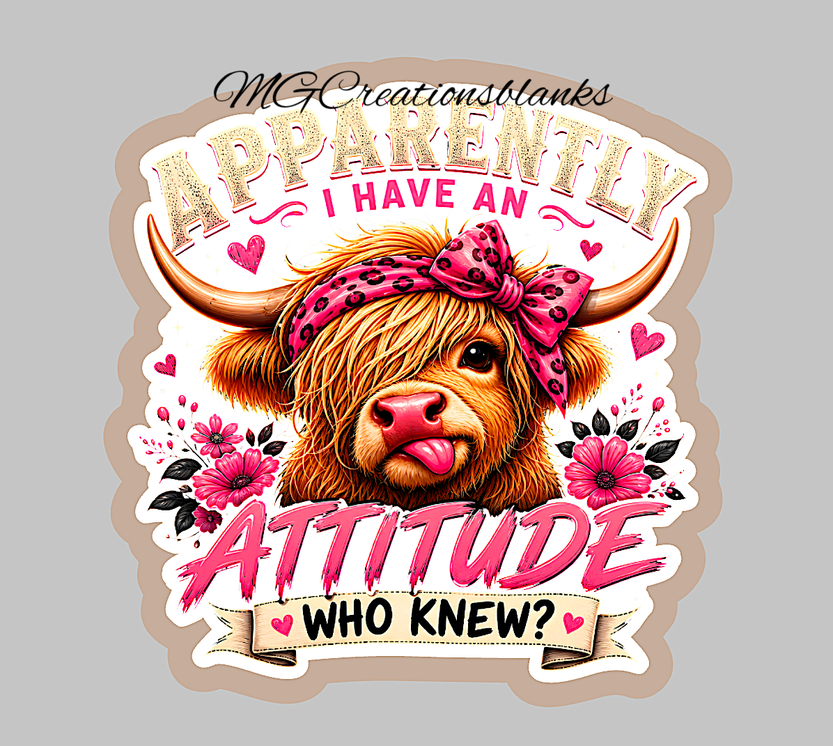 Attitude clear acrylic blanks & vinyl decal, attitude acrylic blank, sarcasm DIY craft acrylic blank, badge reel, acrylic blank