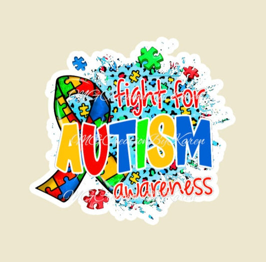 Autism ribbon clear acrylic blanks & vinyl decal, acrylic blank, decal, vinyl decal, cast acrylic, autism badge reel, acrylic blank