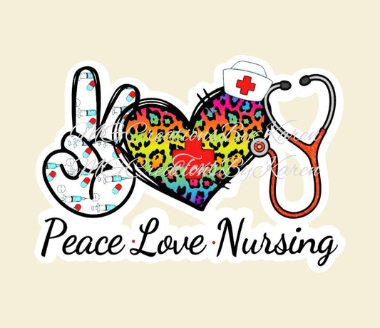 2” Nurse Peace, Live, Love acrylic blanks for badge reels & vinyl decal, acrylic blank, decal, vinyl decal, cast acrylic, Nurse badge reel