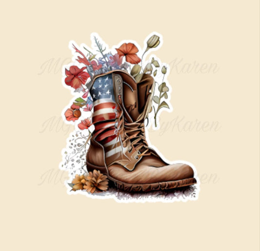 Veteran boots acrylic blank for badge reel & vinyl decal, acrylic blank, decal, vinyl decal, cast acrylic, Independence Day Badge reel, 4th of July badge reel