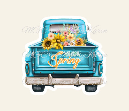 Hello Spring acrylic blank for badge reels & vinyl decal, acrylic blank, decal, vinyl decal, cast acrylic, badge reel, Spring badge reel