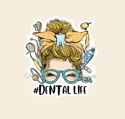 2” Dental Life clear acrylic blank for badge reel & vinyl decal, acrylic blank, decal, vinyl decal, cast acrylic, Dental badge reel, dentist
