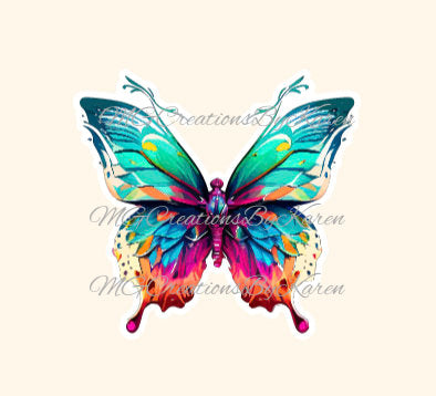 Butterfly clear acrylic blanks for badge reels with matching vinyl decal, acrylic blank, decal, vinyl decal, Butterfly decal, acrylic
