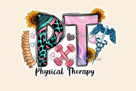 Physical Therapist acrylic blanks for badge reels & vinyl decal, acrylic blank, decal, vinyl decal, cast acrylic, reel, PT badge reel, PT