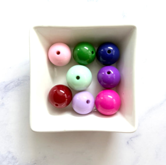 Bubblegum beads (qty 10), gumball beads, beads for bracelets, beads for badge reels, acrylic beads