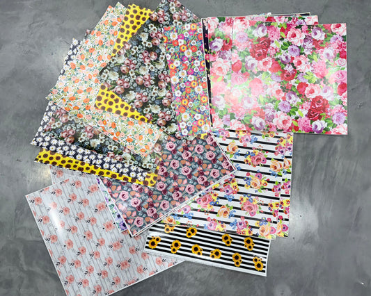 Craft vinyl sheets (qty 10 sheets), vinyl print sheets, pattern vinyl pattern vinyl for badge reel and keychain, craft vinyl for Cricut and Silhouette
