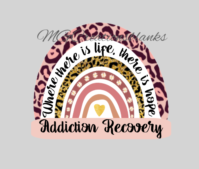 Addicted Decal Addiction Recovery awareness clear acrylic blanks & vinyl decal, acryl ...