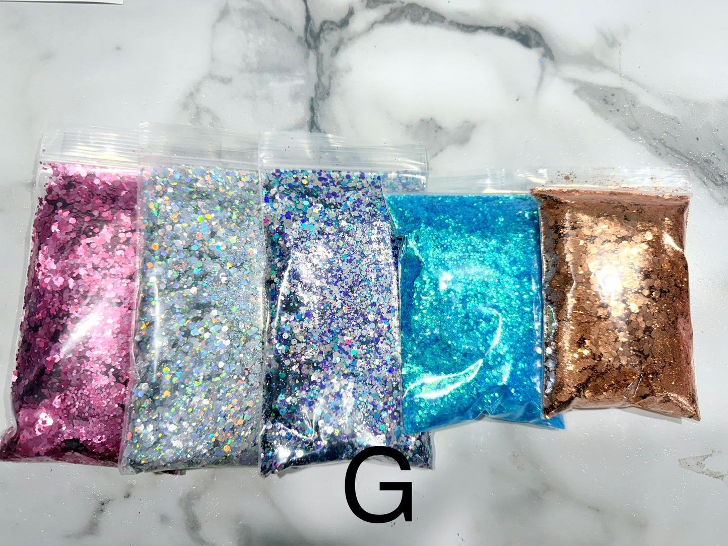 Chunky glitter destash bundle (qty 5), fine glitter bags, fine glitter, chunky glitter, craft glitter
