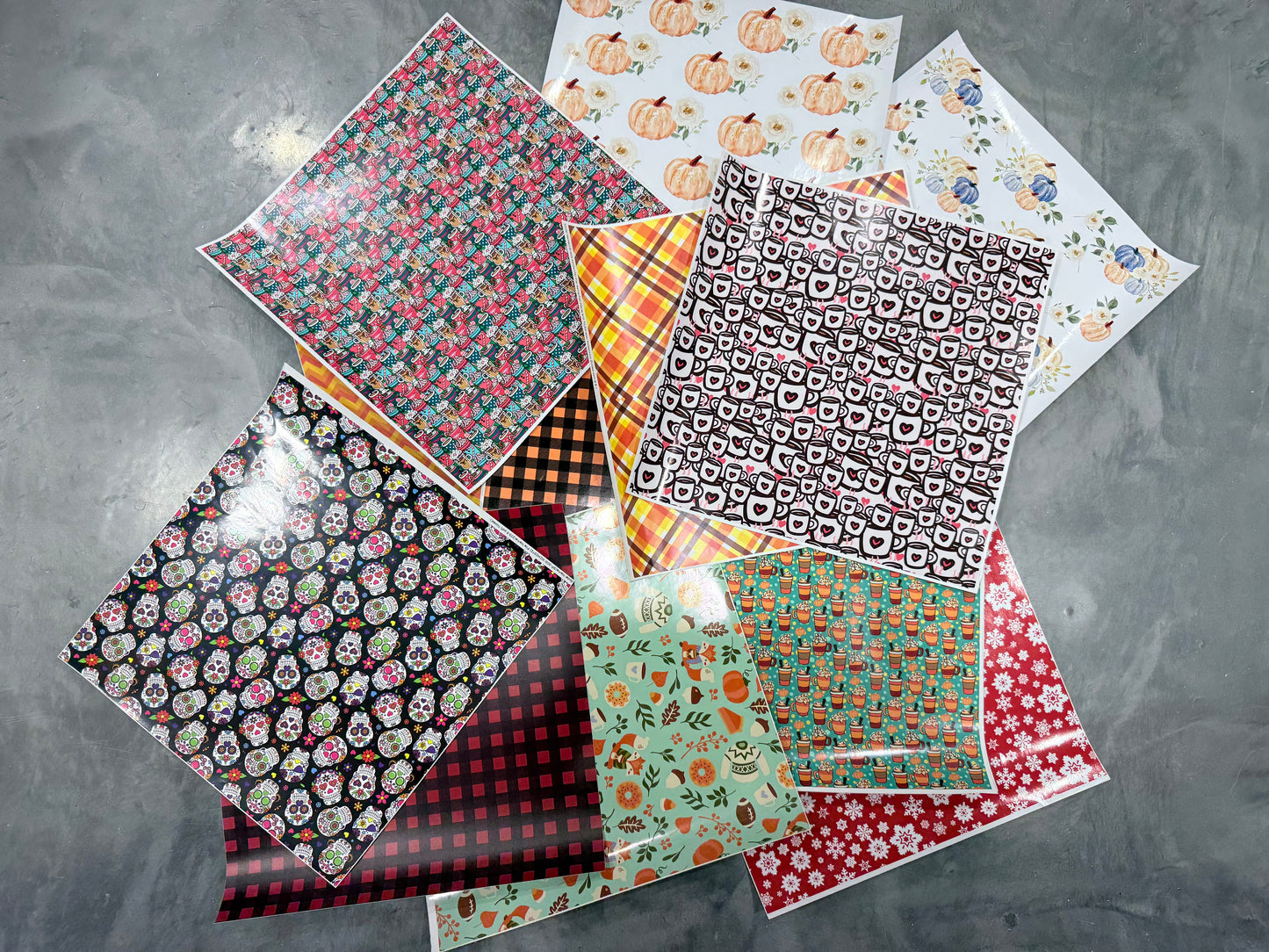 Craft vinyl sheets (qty 10 sheets), vinyl print sheets, pattern vinyl pattern vinyl for badge reel and keychain, craft vinyl for Cricut and Silhouette