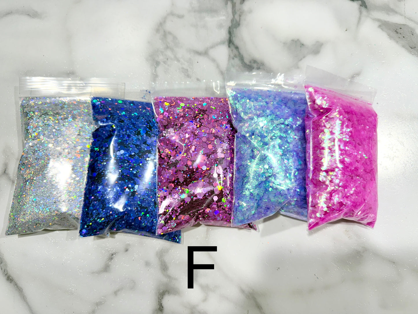 Chunky glitter destash bundle (qty 5), fine glitter bags, fine glitter, chunky glitter, craft glitter