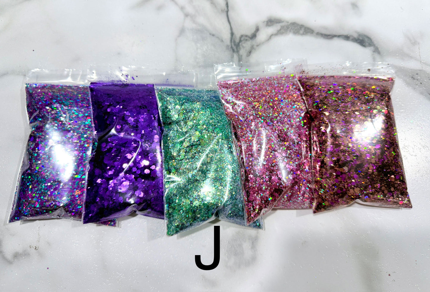 Chunky glitter destash bundle (qty 5), fine glitter bags, fine glitter, chunky glitter, craft glitter
