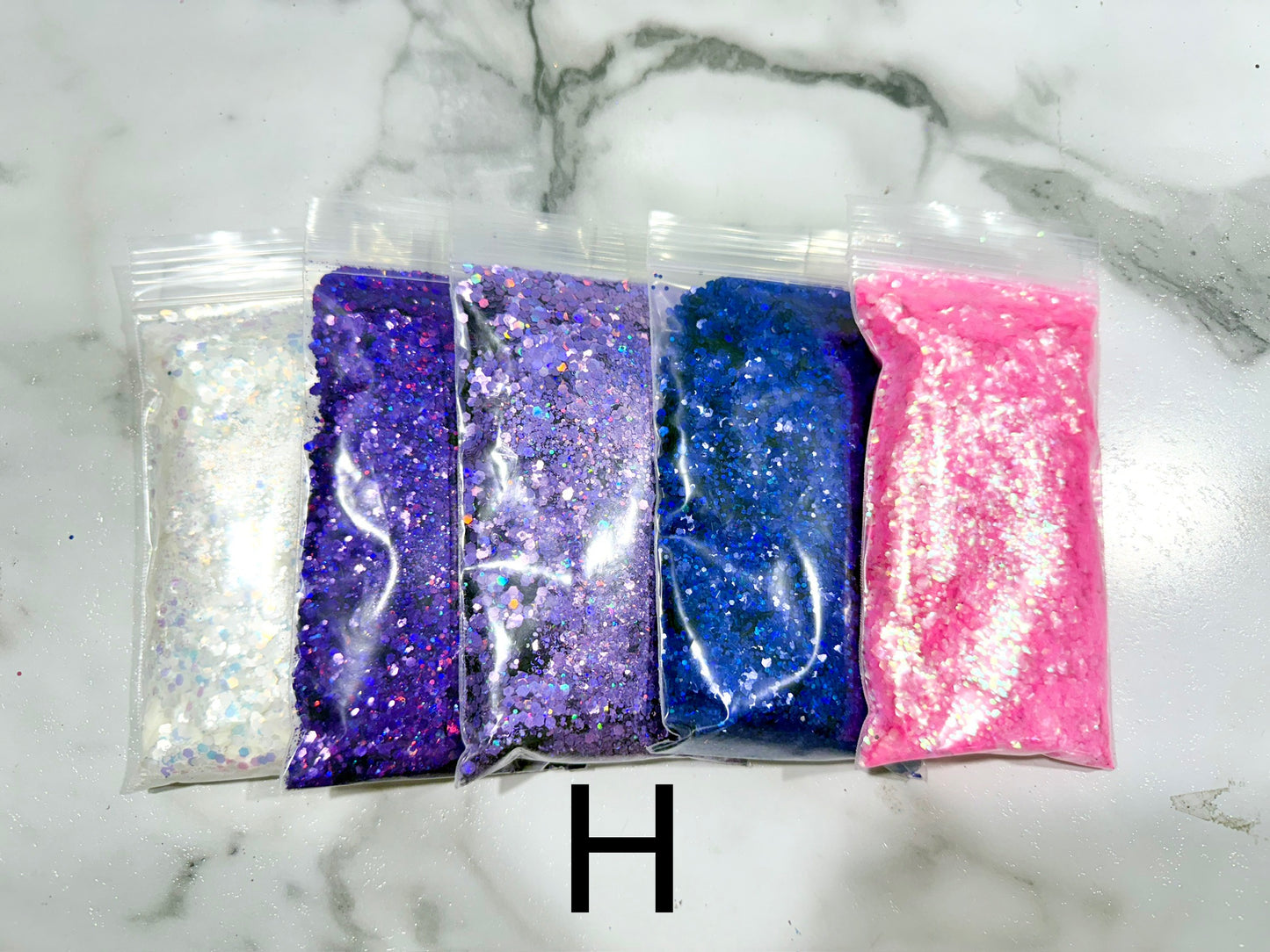 Chunky glitter destash bundle (qty 5), fine glitter bags, fine glitter, chunky glitter, craft glitter
