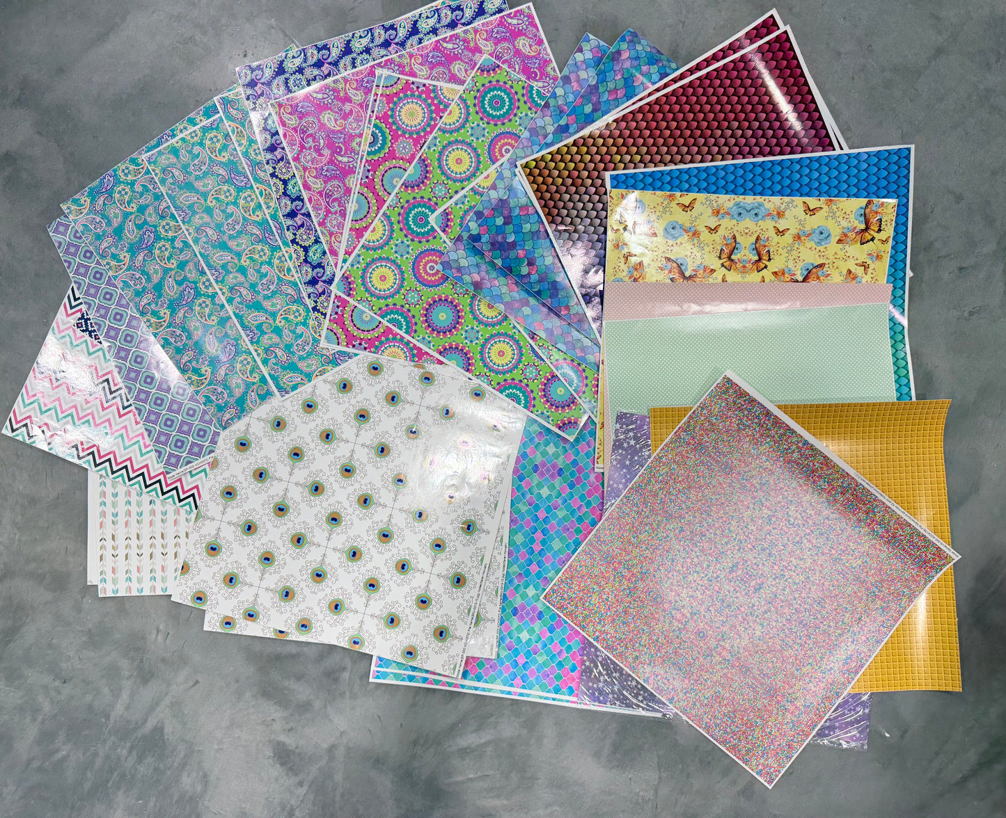 Craft vinyl sheets (qty 10 sheets), vinyl print sheets, pattern vinyl pattern vinyl for badge reel and keychain, craft vinyl for Cricut and Silhouette