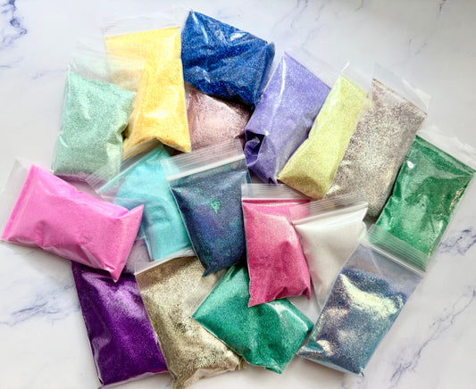 Fine glitter destash bundle, fine glitter bags, fine glitter, chunky glitter, craft glitter, glitter for blanks