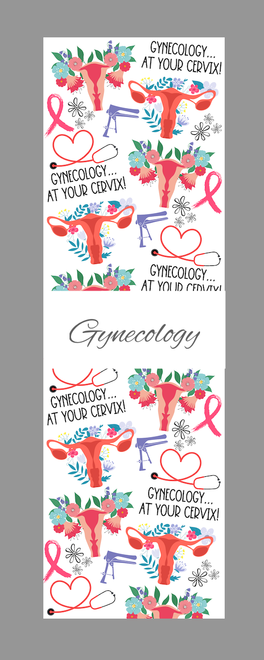 Gynecologist pen wrap vinyl sheet, OBGYN pen wrap, pen wrap vinyl print sheet, pattern vinyl for pens, pen wrap craft vinyl for Cricut and Silhouette
