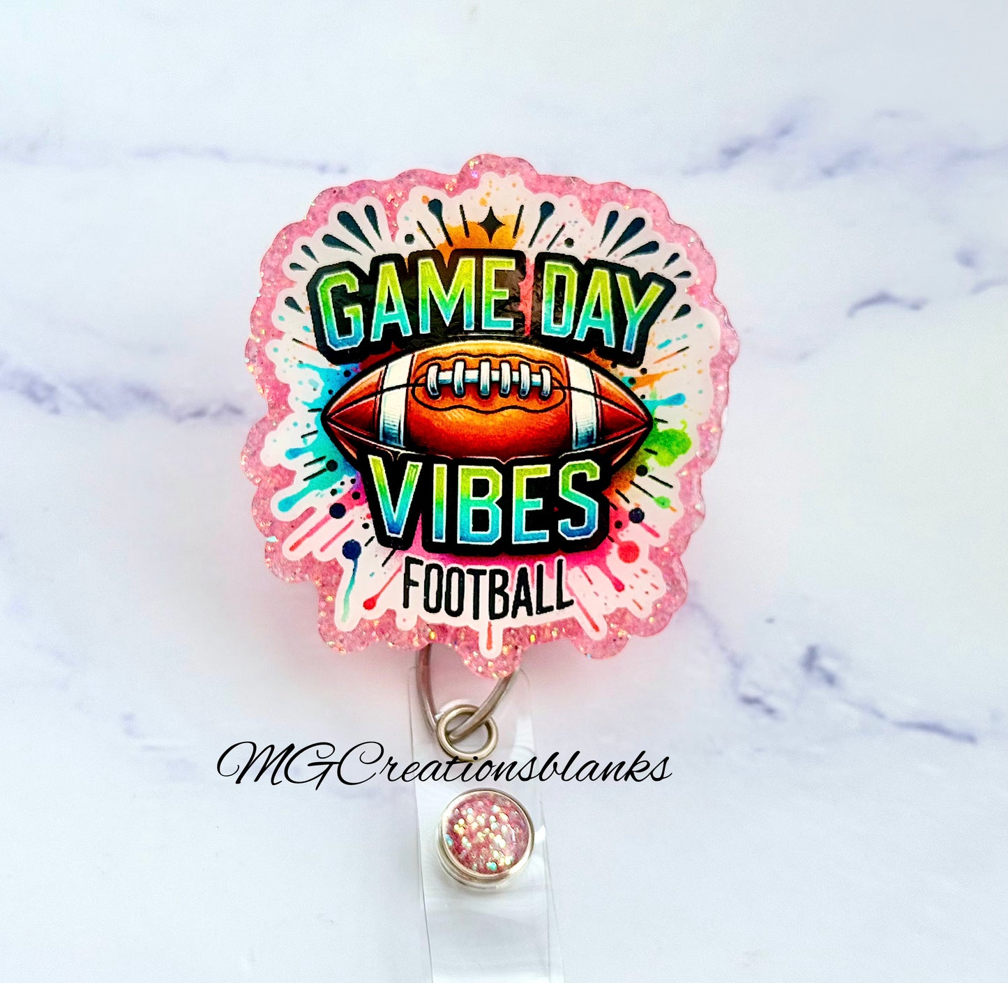 Game day Football acrylic blanks for badge reels & vinyl decal, Football acrylic blank, Game day vinyl decal, Game day cast acrylic, reel, Football badge reel