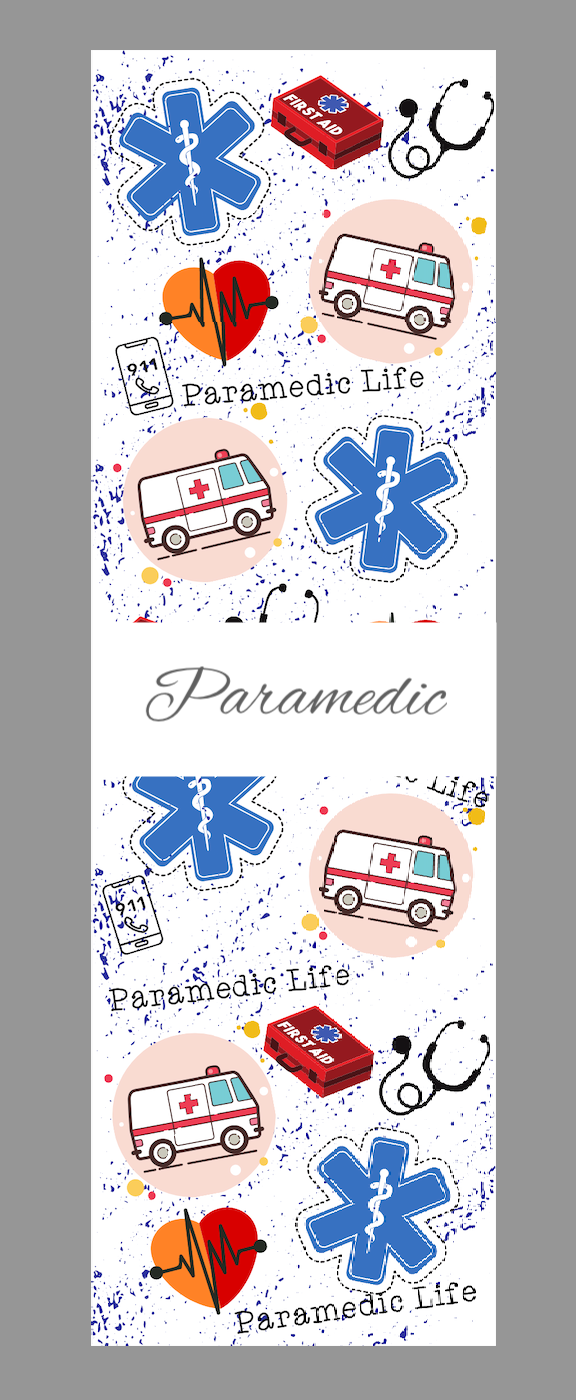 Paramedic pen wrap vinyl sheet, Paramedic pen wrap, pen wrap vinyl print sheet, pattern vinyl for pens, pen wrap craft vinyl for Cricut and Silhouette