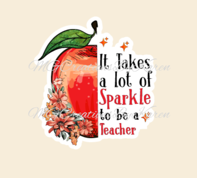 Teacher Apple clear acrylic blanks for badge reels & vinyl decal, acrylic blank, decal, vinyl decal, cast acrylic, apple badge reel