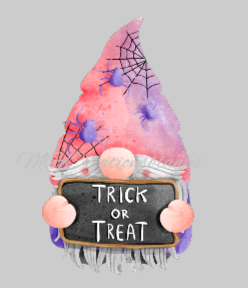 Trick or Treat Halloween gnomes clear acrylic blanks for badge reels with matching vinyl decal, acrylic blank, decal, vinyl decal, Halloween gnomes acrylic blank, Happy Halloween gnomes