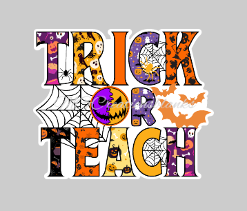 2” Trick or teach clear acrylic blanks for badge reels & vinyl decal, acrylic blank, decal, vinyl decal, cast acrylic, teacher badge reel