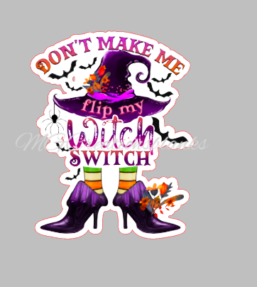 Witch switch clear acrylic blanks for badge reels with matching vinyl decal, acrylic blank, decal, vinyl decal, Halloween witch acrylic blank, Halloween witch, witch