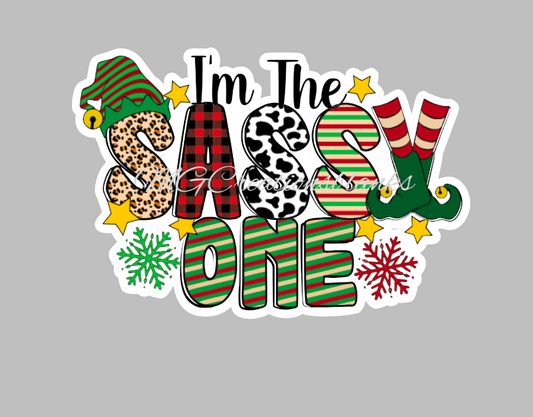 I'm the sassy one clear acrylic blank for badge reel with matching vinyl decal, acrylic blank, decal, vinyl decal, Christmas decal, acrylic, Christmas  acrylic blank