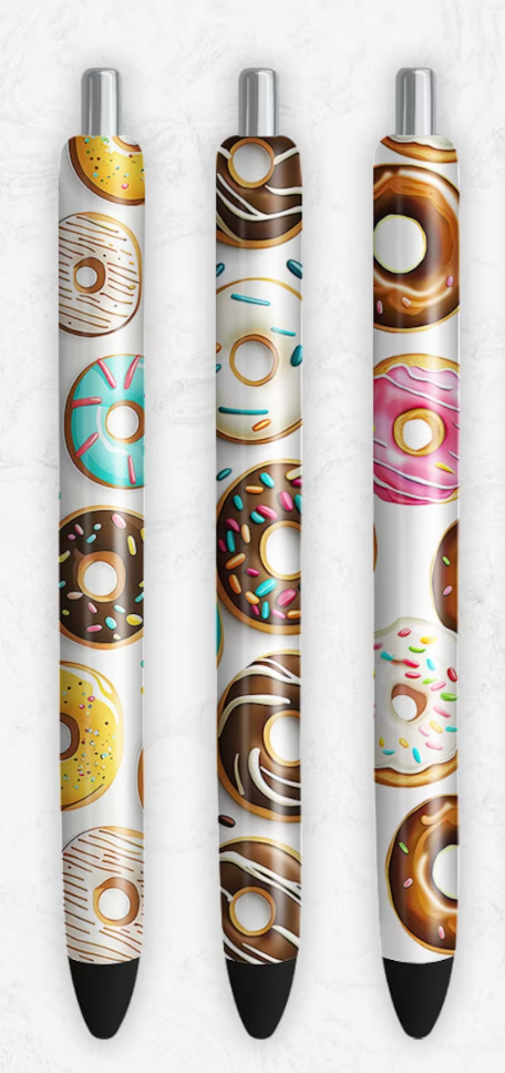 Donut pen wrap vinyl sheet, Donut pen wrap, pen wrap vinyl print sheet, pattern vinyl for pens, pen wrap craft vinyl for Cricut and Silhouette