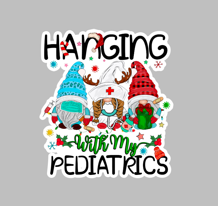 Pediatrics clear acrylic blank for badge reel with matching vinyl decal, acrylic blank, decal, vinyl decal, Pediatrics holiday decal, Pediatrics holiday acrylic, Pediatrics acrylic blank