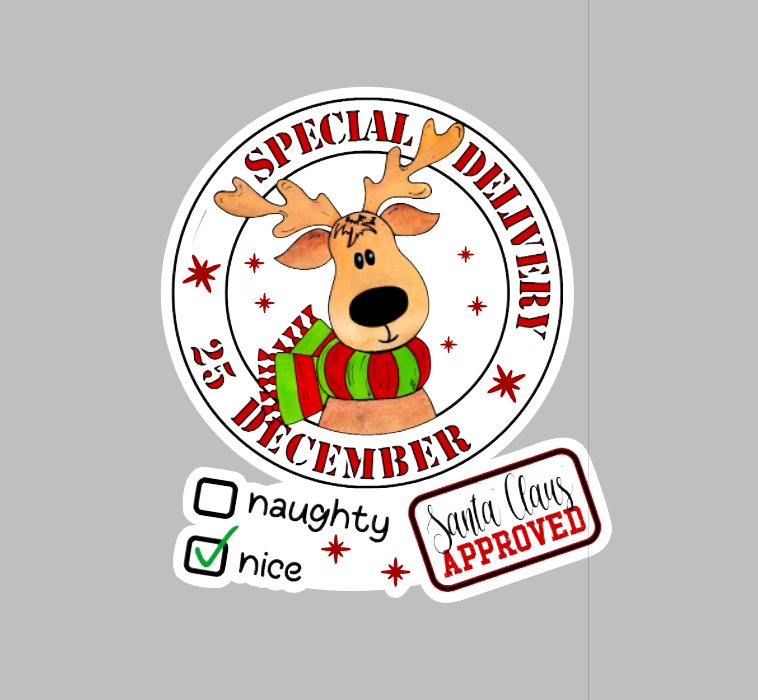 Reindeer clear acrylic blank for badge reel with matching vinyl decal, acrylic blank, decal, vinyl decal, Reindeer decal, acrylic, Santa Reindeer acrylic blank