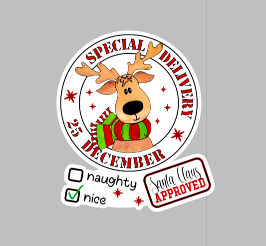 Reindeer clear acrylic blank for badge reel with matching vinyl decal, acrylic blank, decal, vinyl decal, Reindeer decal, acrylic, Santa Reindeer acrylic blank