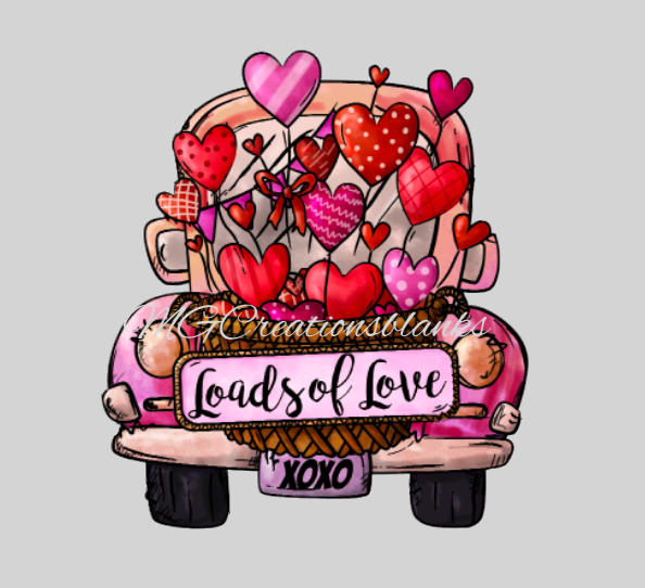 Valentine love truck clear acrylic blanks for badge reels with matching vinyl decal, acrylic blank, decal, vinyl decal, Love truck acrylic blank