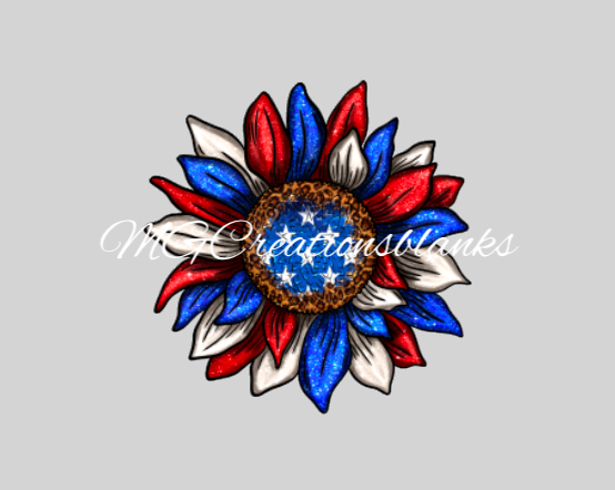 4th of July sunflower clear acrylic blanks for badge reels with matching vinyl decal, acrylic blank, decal, vinyl decal, Independence day acrylic