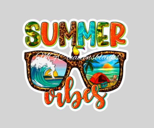 Summer vibes season acrylic blanks for badge reels & vinyl decal, acrylic blank, decal, vinyl decal, cast acrylic, Summer vibes badge reel. blank