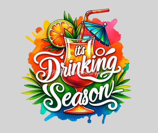 It's drinking season acrylic blanks for badge reels & vinyl decal, summertime acrylic blank, decal, vinyl decal, Ocean clear cast acrylic, Beach badge reel