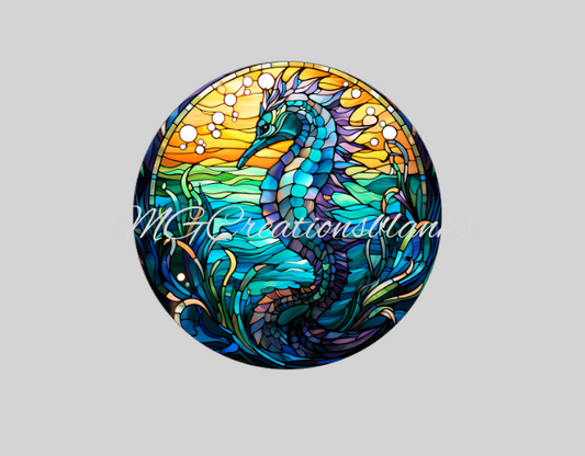 Seahorse acrylic blanks for badge reels & vinyl decal, acrylic blank, decal, vinyl decal, Ocean clear cast acrylic,  Seahorse badge reel