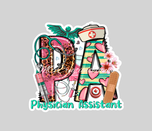 Physician Assistant acrylic blank for badge reels & vinyl decal, acrylic blank, decal, vinyl decal, cast acrylic, reel, PA badge reel, PA