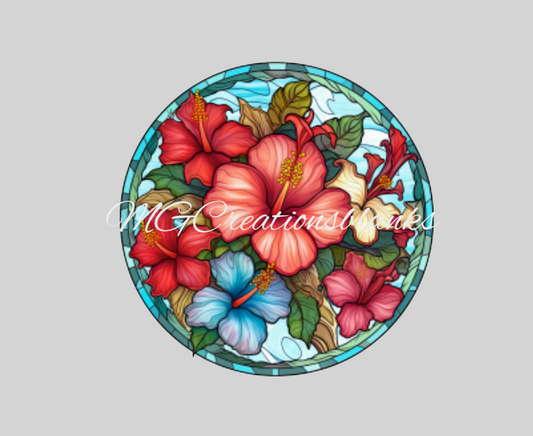 Hibiscus flower acrylic blanks for badge reels & vinyl decal, acrylic blank, decal, vinyl decal, Ocean clear cast acrylic,  Beach badge reel