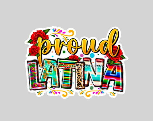 Latina proud clear acrylic blanks for badge reels with matching vinyl decal, acrylic blank, decal, vinyl decal, 5 de Mayo, Mexican party blank (Copy)