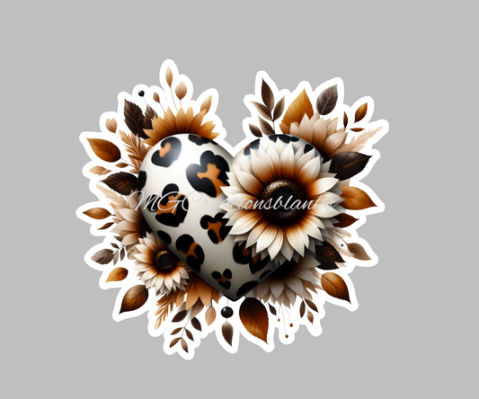 Leopard heart acrylic blanks for badge reels & vinyl decal, acrylic blank, decal, vinyl decal, Leopard clear cast acrylic, leopard badge reel