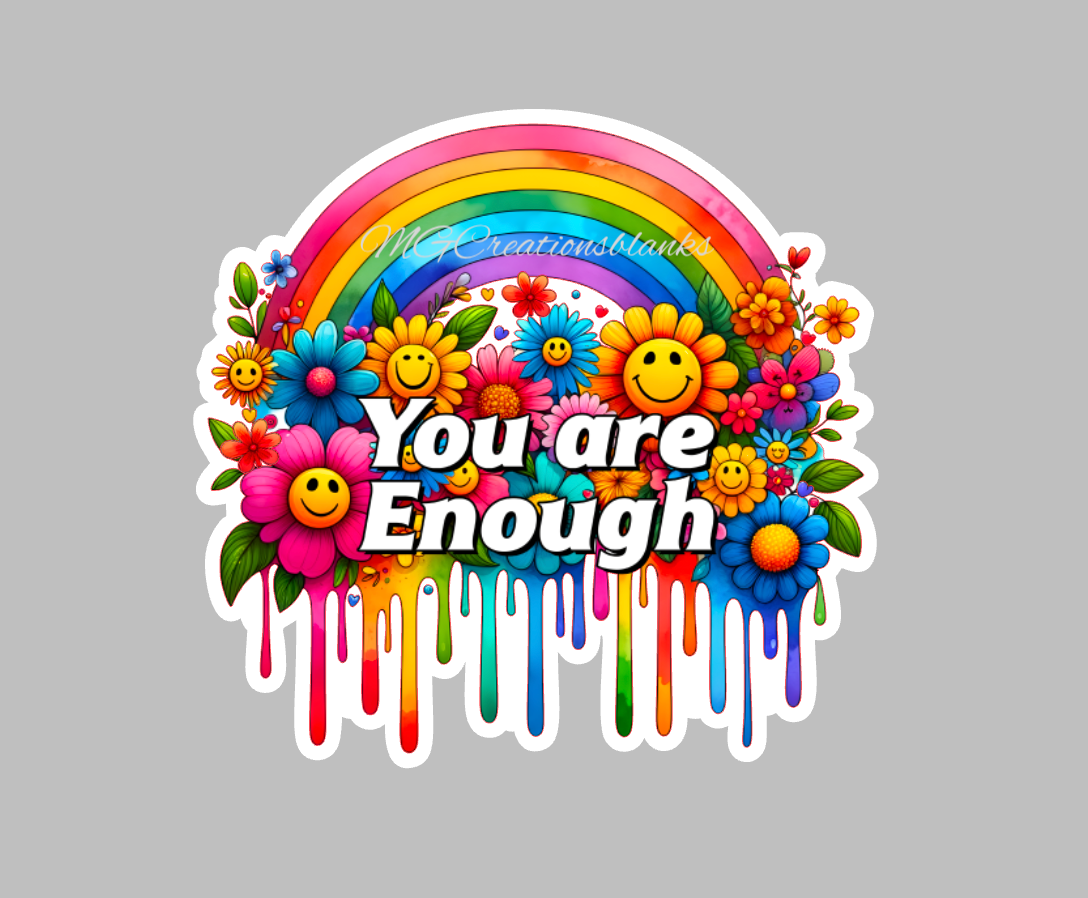 You Are Enough acrylic blank for badge reels & vinyl decal, acrylic blank, decal, vinyl decal, cast acrylic, reel, You are enough badge reel