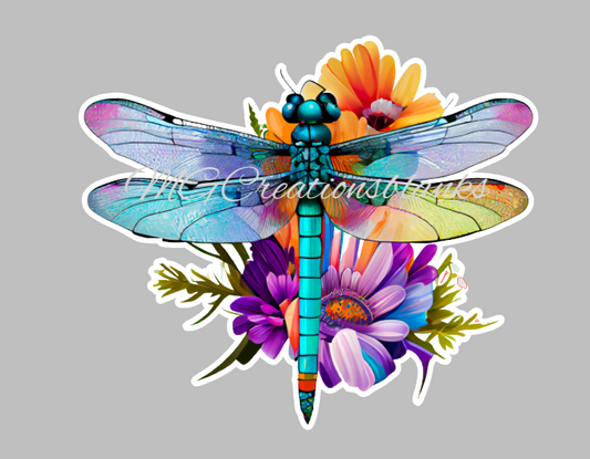 Dragonfly clear acrylic blanks for badge reels with matching vinyl decal, acrylic blank, decal, vinyl decal, Dragonfly decal, acrylic