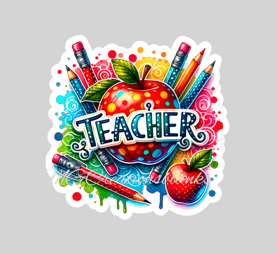 Teacher clear acrylic blanks for badge reels & vinyl decal, acrylic blank, back to school decal, vinyl decal, cast acrylic, pencil badge reel