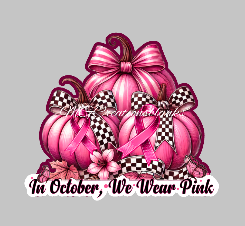 Breast cancer awareness, Pink Pumpkin clear acrylic blanks for badge reels with matching vinyl decal, acrylic blank, decal, vinyl decal, Cancer awareness, Cancer acrylic blank